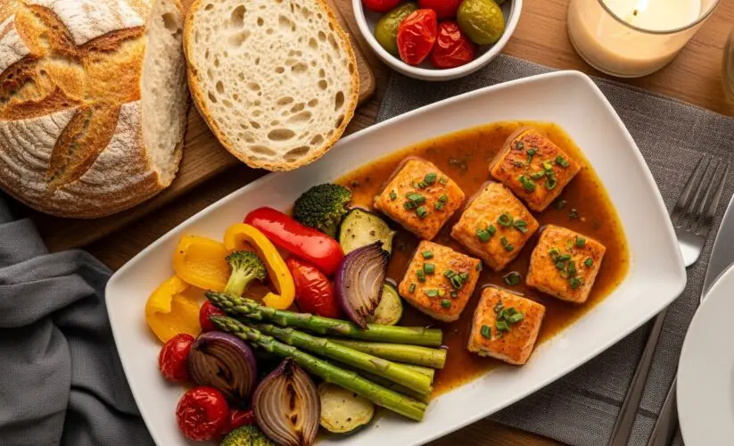 Air Fryer Salmon Bites with Garlic Cream Sauce Recipe