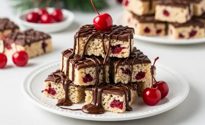 Chocolate Covered Cherry Rice Krispies Treats Recipe
