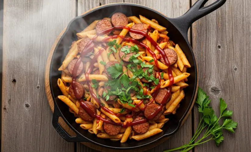 One Skillet Spicy Honey BBQ Sausage Pasta – Flavor-Packed & Easy Recipe