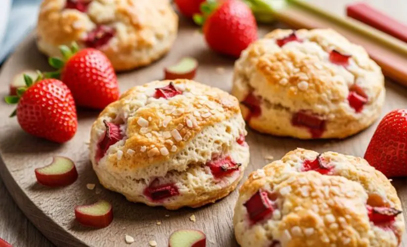 Sweet & Tangy Strawberry Rhubarb Scones: Buttery, Flaky, and Irresistible